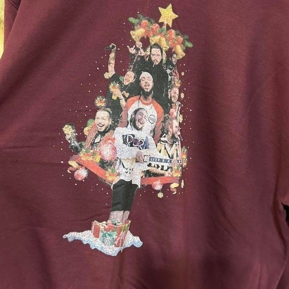 ADULTS POST‎ MALONE CHRISTMAS TREE CREWNECK SWEATSHIRT XL - Picture 4 of 5